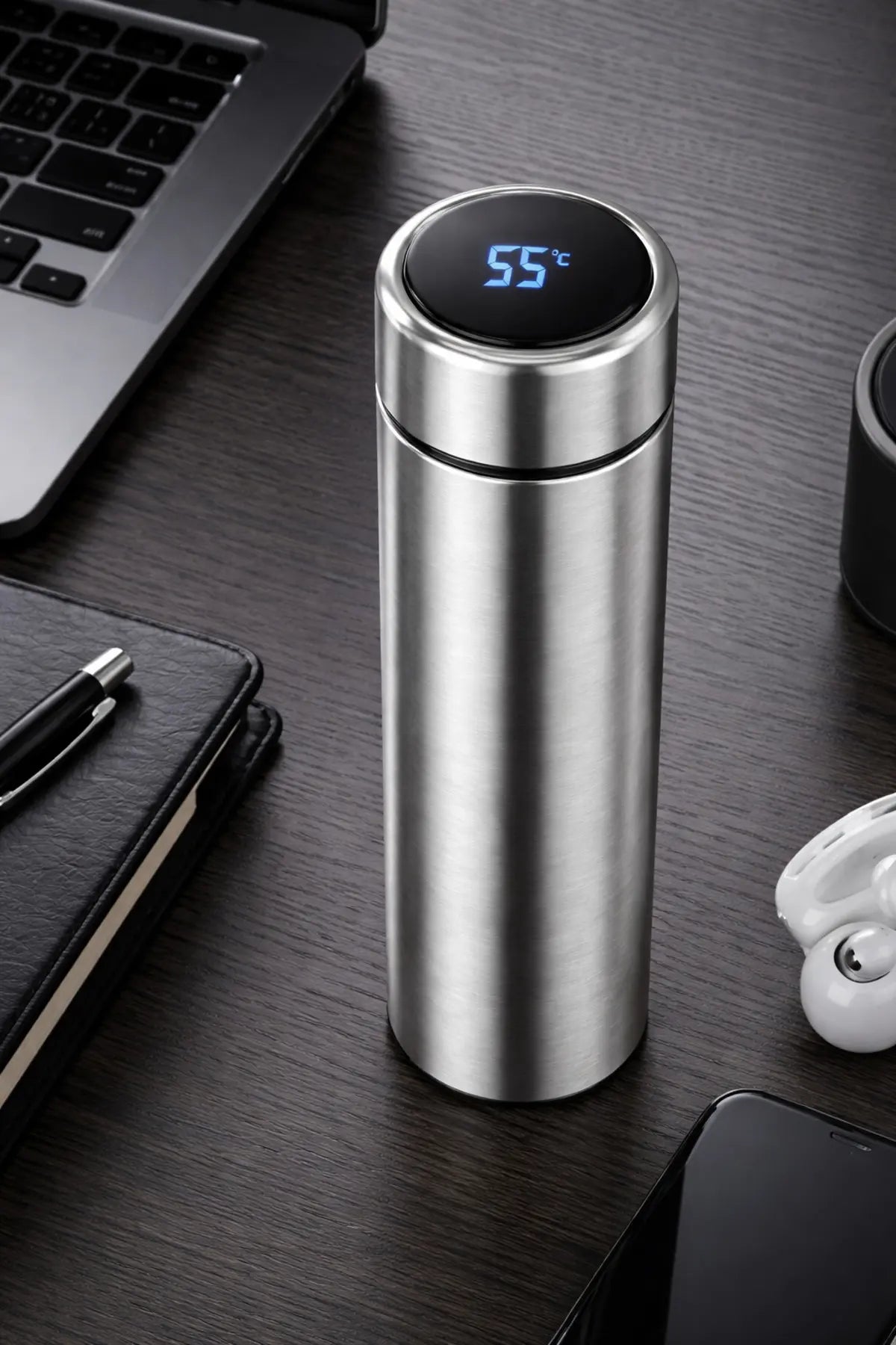 Sticlă termică inox cu afișaj digital temperatură – Izolare dublă, design smart, reutilizabilă